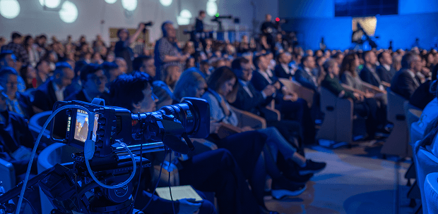 crowd of people meeting